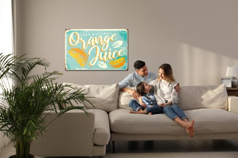 Obraz Na Płótnie Pomarańcze I Napis Retro