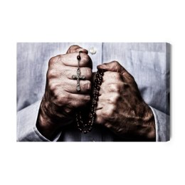 Obraz Na Płótnie Ręce Trzymające Różaniec