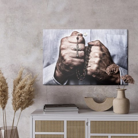 Obraz Na Płótnie Ręce Trzymające Różaniec