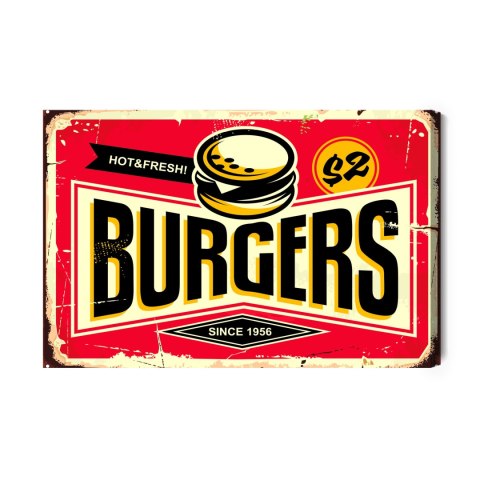 Obraz Na Płótnie Tablica Restauracji Fast Food W Stylu Retro