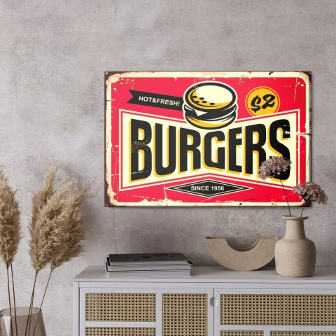 Obraz Na Płótnie Tablica Restauracji Fast Food W Stylu Retro