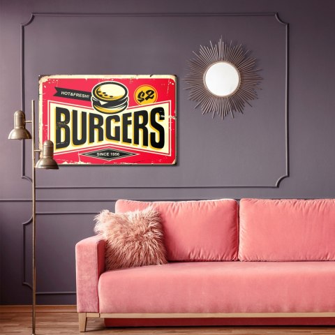 Obraz Na Płótnie Tablica Restauracji Fast Food W Stylu Retro