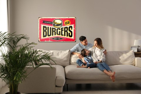 Obraz Na Płótnie Tablica Restauracji Fast Food W Stylu Retro