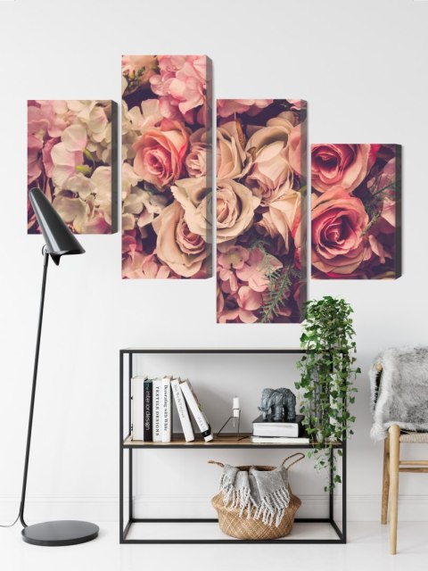 Obraz Wieloczęściowy Delikatne Kolorowe Kwiaty 3D