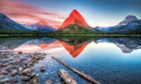 Obraz Wieloczęściowy Jezioro Swiftcurrent Lake W Usa