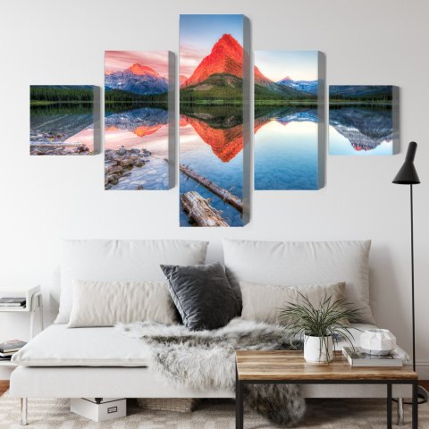 Obraz Wieloczęściowy Jezioro Swiftcurrent Lake W Usa