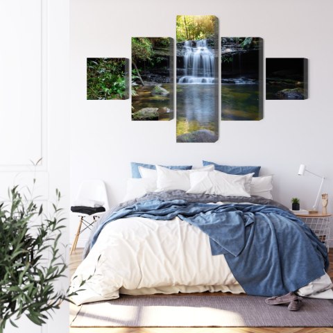 Obraz Wieloczęściowy Wodospad W Buszu