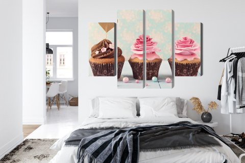 Obraz Wieloczęściowy Babeczki Ze Śmietaną