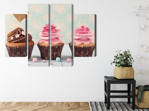 Obraz Wieloczęściowy Babeczki Ze Śmietaną