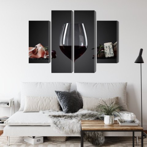 Obraz Wieloczęściowy Kieliszek Czerwonego Wina