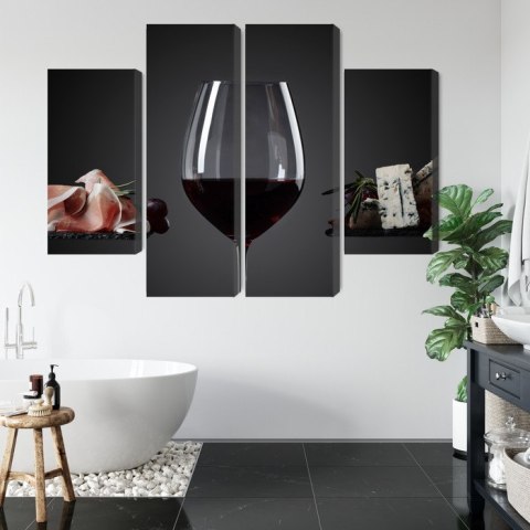 Obraz Wieloczęściowy Kieliszek Czerwonego Wina