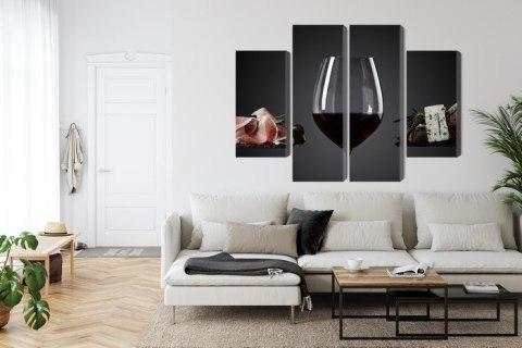 Obraz Wieloczęściowy Kieliszek Czerwonego Wina