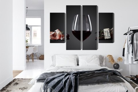 Obraz Wieloczęściowy Kieliszek Czerwonego Wina