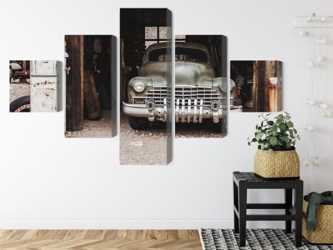 Obraz Wieloczęściowy Stary Samochód W Stylu Vintage