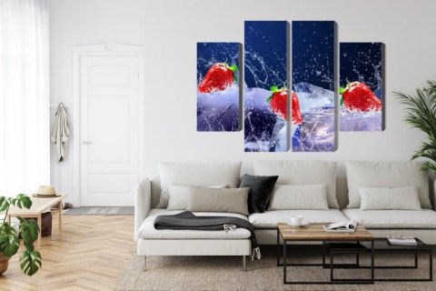 Obraz Wieloczęściowy Truskawki Na Lodzie