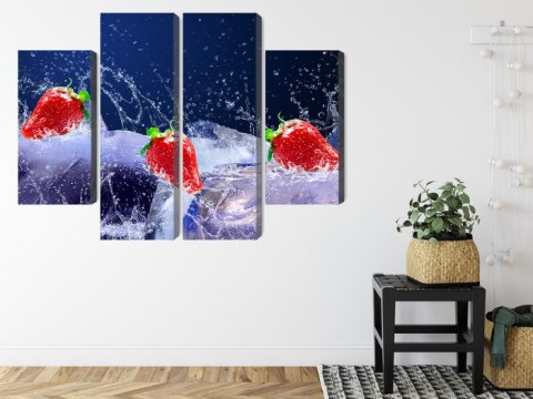 Obraz Wieloczęściowy Truskawki Na Lodzie