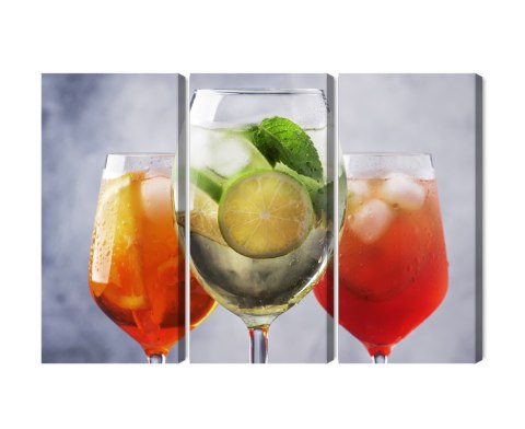 Obraz Wieloczęściowy Zestaw Letnich Koktajli