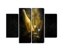 Obraz Wieloczęściowy Złota Butelka Szampana