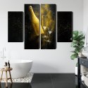 Obraz Wieloczęściowy Złota Butelka Szampana