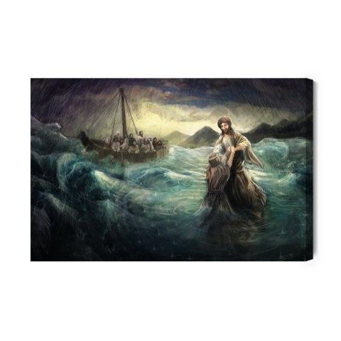 Obraz Na Płótnie Jezus Chodzi Po Wodzie