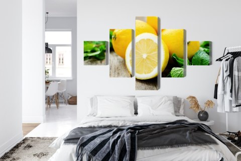 Obraz Wieloczęściowy Cytryna Z Miętą