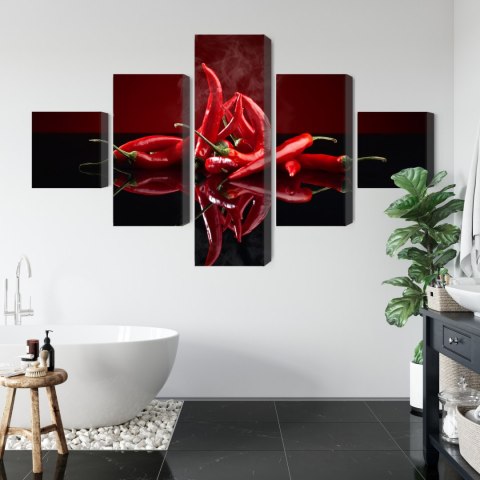 Obraz Wieloczęściowy Czerwone Papryczki Chili