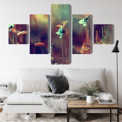 Obraz Wieloczęściowy Delikatne Rośliny W Skali Makro