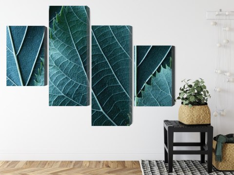 Obraz Wieloczęściowy Liście W Skali Makro Z Efektem 3D