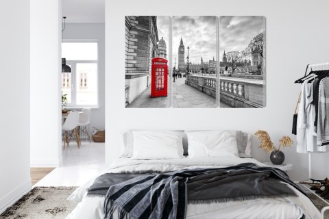 Obraz Wieloczęściowy Czerwona Budka Telefoniczna W Londynie 3D