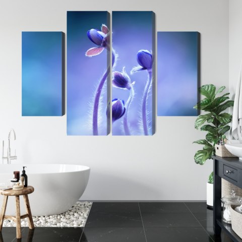 Obraz Wieloczęściowy Delikatne Kwiaty W Skali Makro