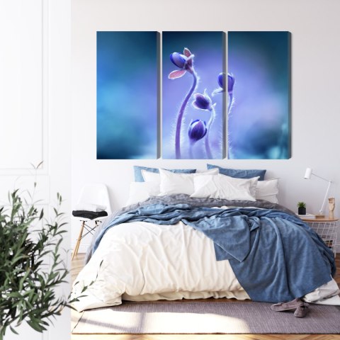 Obraz Wieloczęściowy Delikatne Kwiaty W Skali Makro