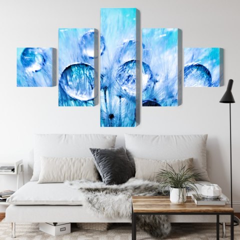 Obraz Wieloczęściowy Krople Rosy Na Nasionach Mniszka Lekarskiego W Skali Makro