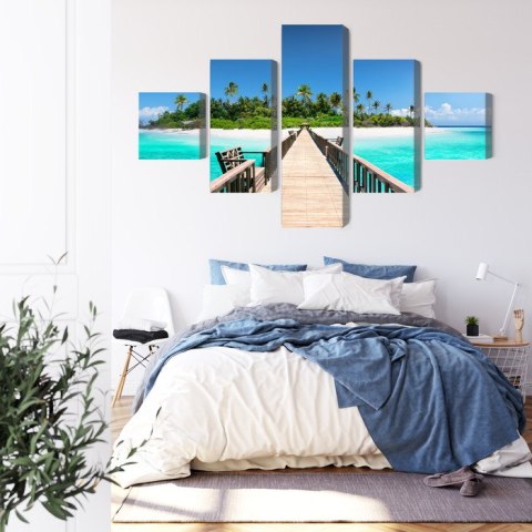 Obraz Wieloczęściowy Molo 3D Na Malediwach