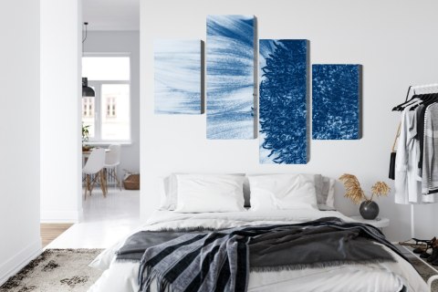 Obraz Wieloczęściowy Niebieski Słonecznik W Skali Makro