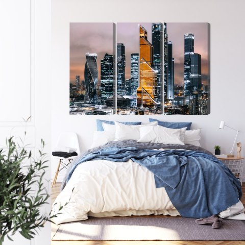 Obraz Wieloczęściowy Panorama Centrum Moskwy I Drapaczy Chmur