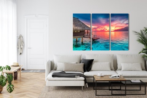 Obraz Wieloczęściowy Zachód Słońca Nad Południowym Pacyfikem