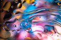 Fototapeta Abstract Colorful Liquid Water Splash And Bubbles Background. Macro Photography