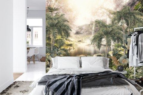 Fototapeta Tropical Trees And Leaves For Digital Printing Wallpaper, Custom Design Wallpaper - 3D