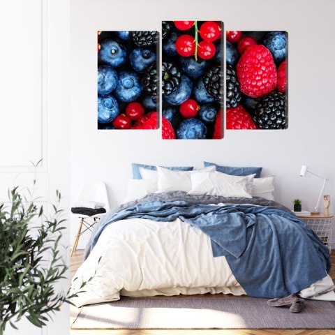 Obraz Wieloczęściowy Owoce Leśne W Skali Makro