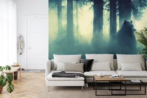 Fototapeta Abstract Bear Background. Bear Double Exposure Background