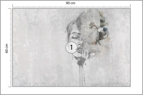 Fototapeta Spectacular Watercolor Woman Face With White Flower. Digital Art . Mural For Wallpaper.