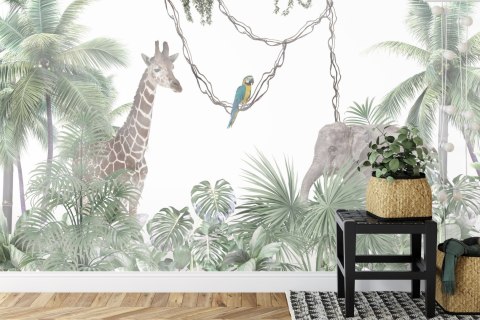Fototapeta Tropical Trees And Leaves For Digital Printing Wallpaper, Custom Design Wallpaper - 3D