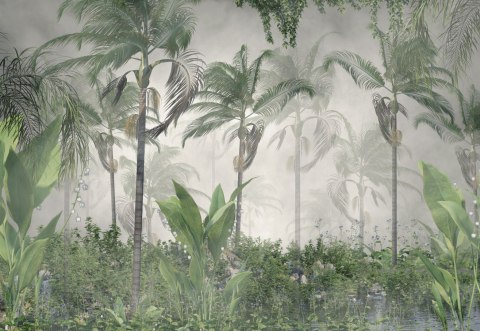 Fototapeta Tropical Trees And Leaves For Digital Printing Wallpaper, Custom Design Wallpaper - 3D