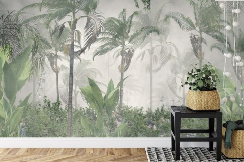 Fototapeta Tropical Trees And Leaves For Digital Printing Wallpaper, Custom Design Wallpaper - 3D
