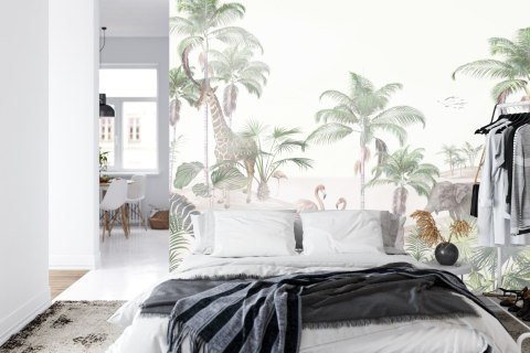 Fototapeta Tropical Trees And Leaves For Digital Printing Wallpaper, Custom Design Wallpaper - 3D