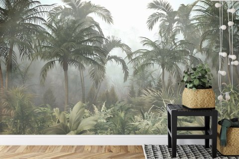 Fototapeta Tropical Trees And Leaves For Digital Printing Wallpaper, Custom Design Wallpaper - 3D