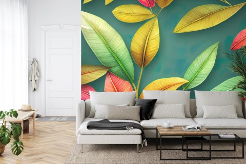 Fototapeta Tropical Trees And Leaves For Digital Printing Wallpaper, Custom Design Wallpaper 3D