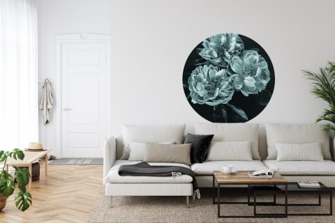 Fototapeta Okrągła Ciemne Kwiaty