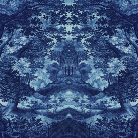 Fototapeta Okrągła Do Lasu W Kolorze Niebieskim