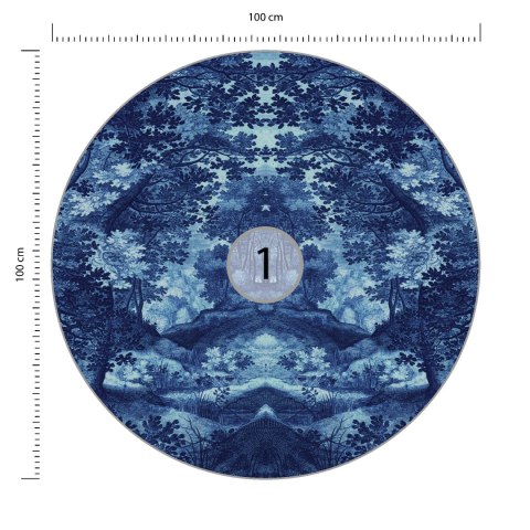 Fototapeta Okrągła Do Lasu W Kolorze Niebieskim